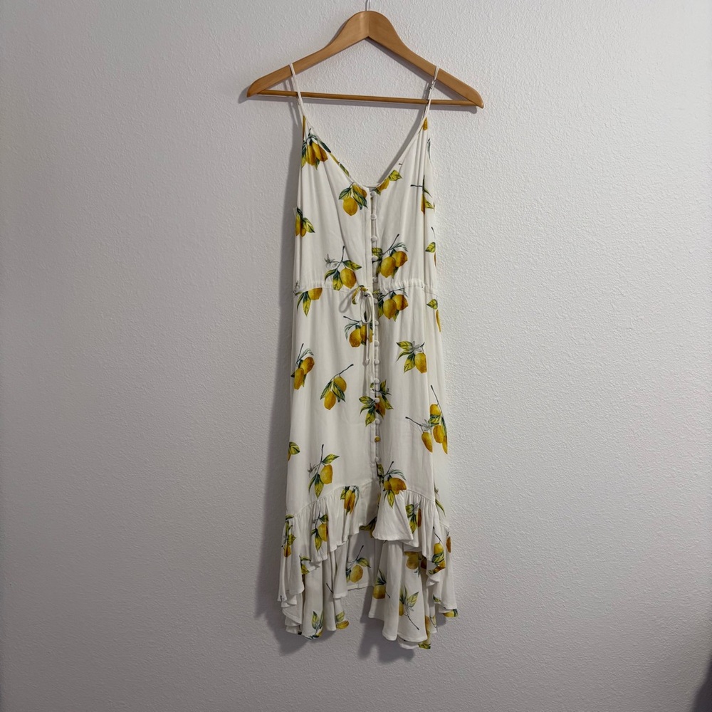 Like New: Rails Frida Citronnade Midi Ruffle Yellow White Lemon Dress